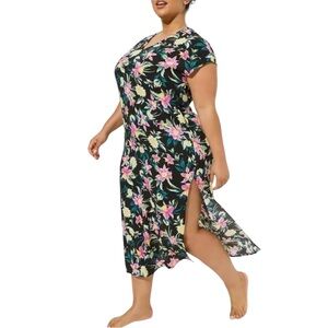 TORRID | Maxi Washable Gauze Side Slits Caftan Floral Cover-Up Dress